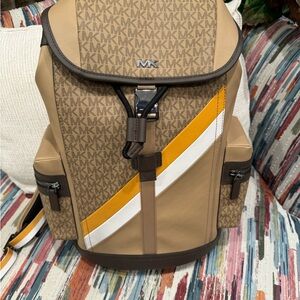 Michael Kors Beige and Yellow Men's Backpack